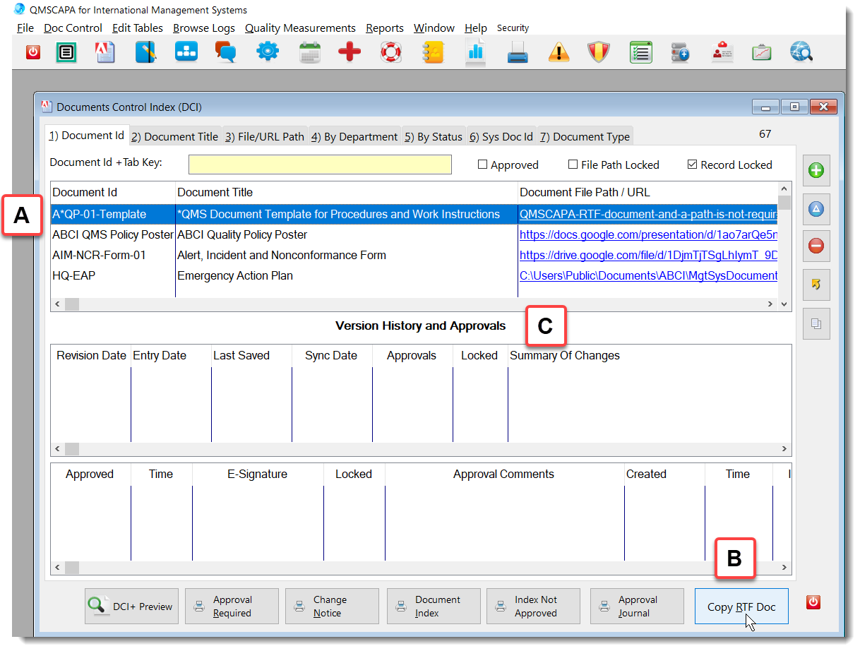 Copy a QMSCAPA RTF Document