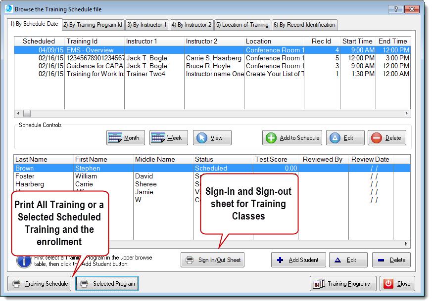 trainingschedulereports